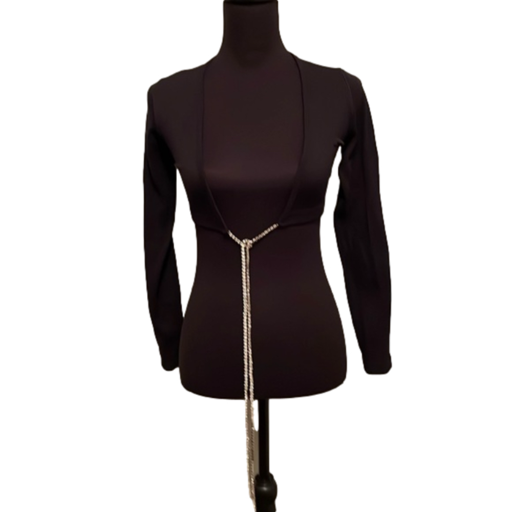 NWOT ZARA RIBBED DIAMOND TIE FRONT CROP TOP SIZE XS